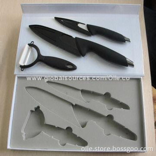 Ceramic Knife Set with Peeler, Gift Box Packaging